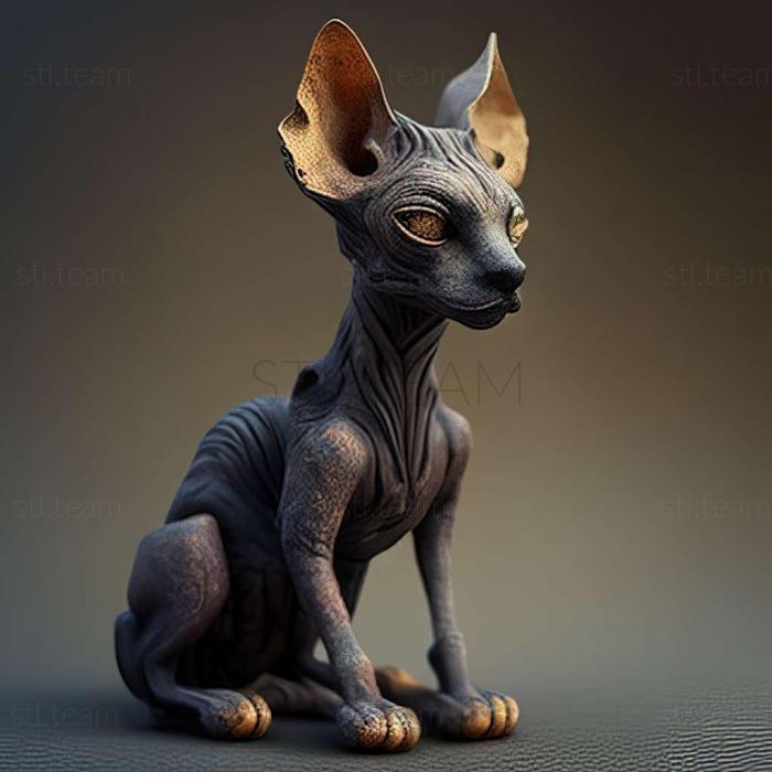 3D модель Мексиканская голая кошка (STL)